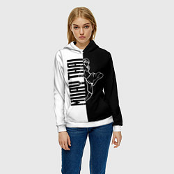 Толстовка-худи женская Muay-Thai, цвет: 3D-белый — фото 2