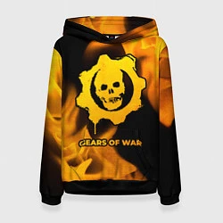 Толстовка-худи женская Gears of War - gold gradient, цвет: 3D-черный