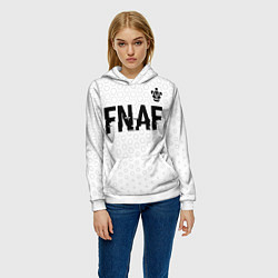 Толстовка-худи женская FNAF glitch на светлом фоне посередине, цвет: 3D-белый — фото 2