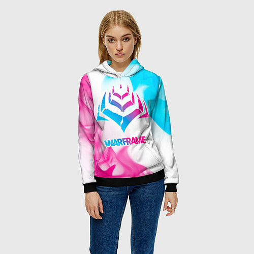 Женская толстовка Warframe neon gradient style / 3D-Черный – фото 3