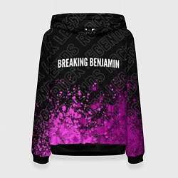 Толстовка-худи женская Breaking Benjamin rock legends посередине, цвет: 3D-черный