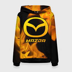 Толстовка-худи женская Mazda - gold gradient, цвет: 3D-черный