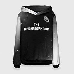 Женская толстовка The Neighbourhood glitch на темном фоне посередине