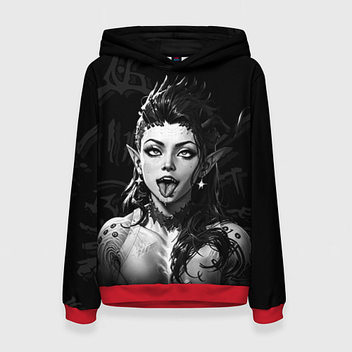 Женская толстовка Карлах ахегао - Baldurs gate 3 / 3D-Красный – фото 1