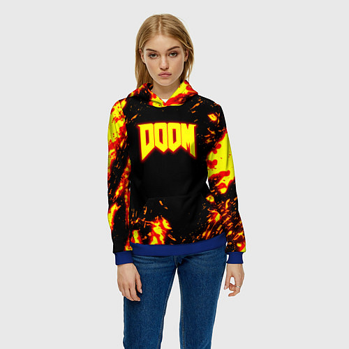 Женская толстовка Doom огненный марс / 3D-Синий – фото 3