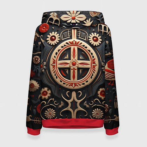 Женская толстовка Орнамент в славянской стилистике / 3D-Красный – фото 1