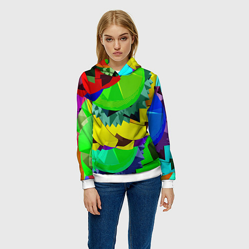 Женская толстовка Пластиковый хаос / 3D-Белый – фото 3