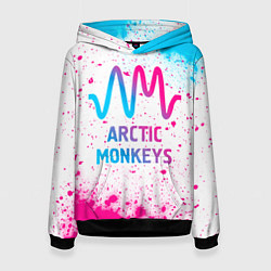 Толстовка-худи женская Arctic Monkeys neon gradient style, цвет: 3D-черный