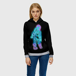 Толстовка-худи женская Neon undead, цвет: 3D-меланж — фото 2