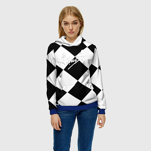 Женская толстовка Алиса шахматная клетка / 3D-Синий – фото 3