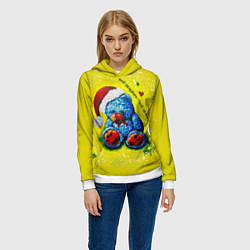 Толстовка-худи женская Мишка: моё сердечко - твоё сердечко, цвет: 3D-белый — фото 2