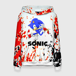 Толстовка-худи женская Sonic краски абстрактные, цвет: 3D-белый