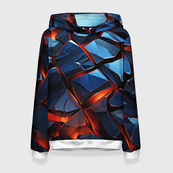 Толстовка-худи женская Неоновые камни, цвет: 3D-белый