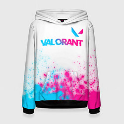 Женская толстовка Valorant neon gradient style посередине