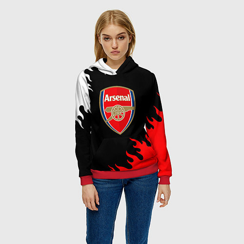 Женская толстовка Arsenal fc flame / 3D-Красный – фото 3