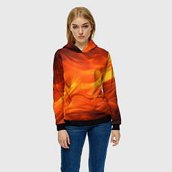 Толстовка-худи женская Яркий огонь, цвет: 3D-черный — фото 2