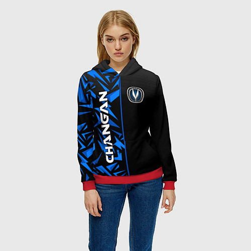 Женская толстовка Changan - blue uniform / 3D-Красный – фото 3