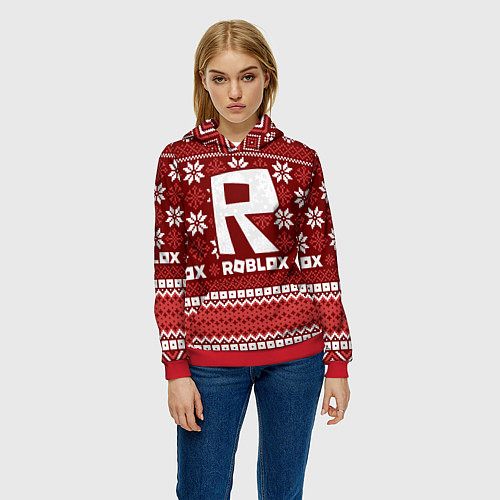 Женская толстовка Roblox christmas sweater / 3D-Красный – фото 3