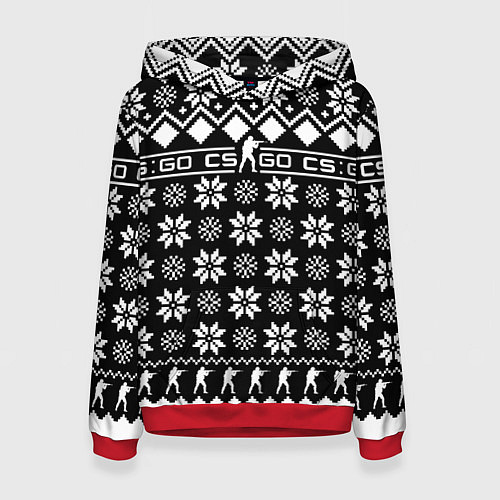 Женская толстовка CS GO christmas sweater / 3D-Красный – фото 1