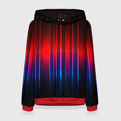 Толстовка-худи женская Неоновый узор неоновая шкала, цвет: 3D-красный