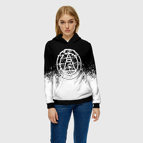Женская толстовка Silent Hill Konami белые краски / 3D-Черный – фото 3
