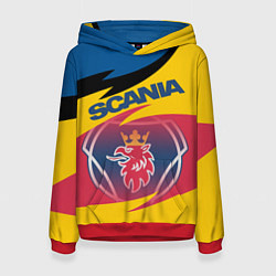 Толстовка-худи женская Scania logo, цвет: 3D-красный