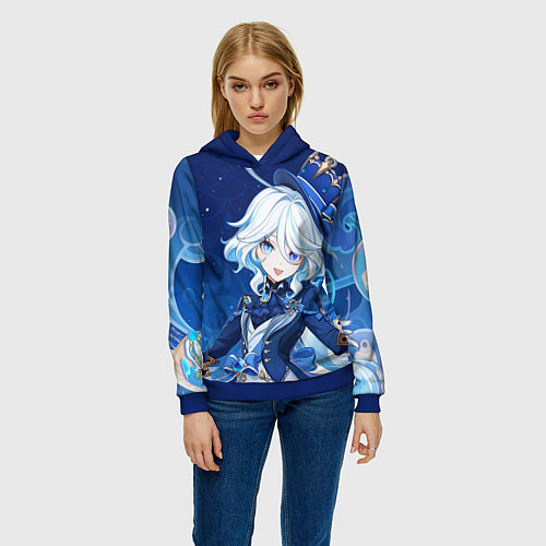 Женская толстовка Furina Genshin Impact / 3D-Синий – фото 3