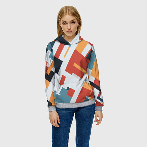 Женская толстовка Геометрический узор - нейросеть / 3D-Меланж – фото 3