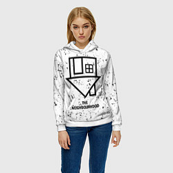 Толстовка-худи женская The Neighbourhood glitch на светлом фоне, цвет: 3D-белый — фото 2