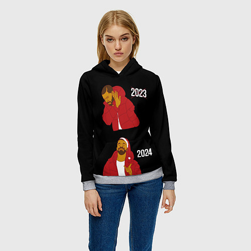 Женская толстовка Дрейк 2023-2024 / 3D-Меланж – фото 3