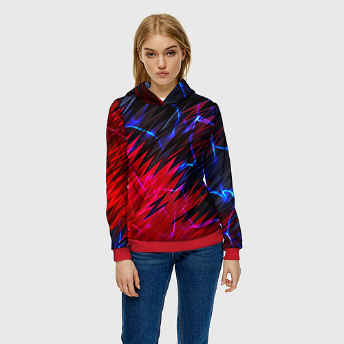 Женская толстовка Вибро волны / 3D-Красный – фото 3