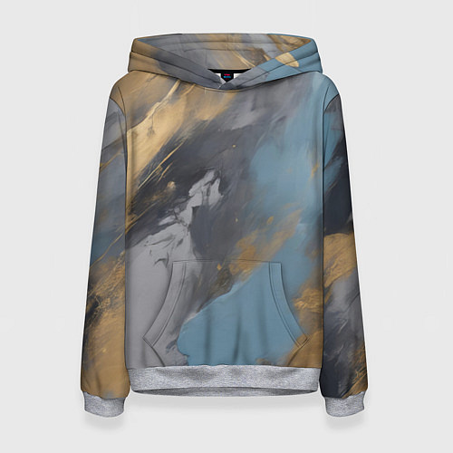 Женская толстовка Мазки краски - нейросеть / 3D-Меланж – фото 1