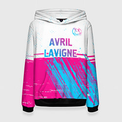 Женская толстовка Avril Lavigne neon gradient style посередине