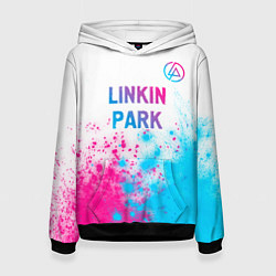 Женская толстовка Linkin Park neon gradient style посередине