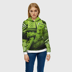 Толстовка-худи женская Лего магия, цвет: 3D-белый — фото 2