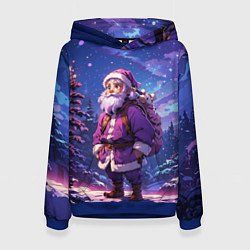 Толстовка-худи женская Cartoon Santa, цвет: 3D-синий