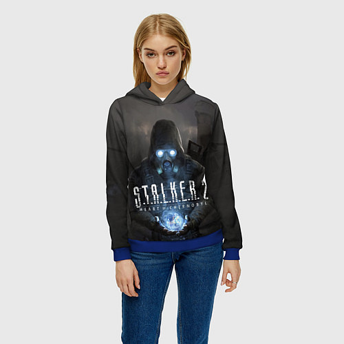 Женская толстовка STALKER 2 одиночка с артефактом / 3D-Синий – фото 3