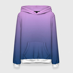 Толстовка-худи женская Рассвет розовый и синий градиент 3d, цвет: 3D-белый