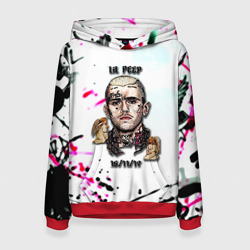 Женская толстовка Lil peep rap band / 3D-Красный – фото 1