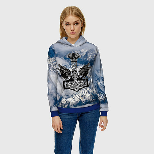 Женская толстовка Северные волки в символике / 3D-Синий – фото 3