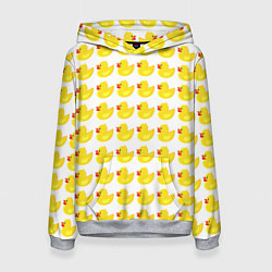 Толстовка-худи женская Семейка желтых резиновых уточек, цвет: 3D-меланж