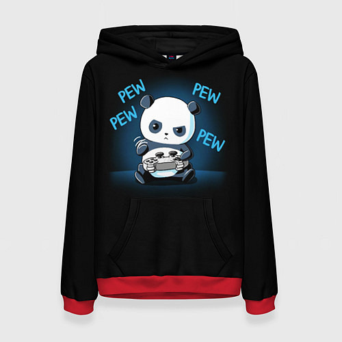 Женская толстовка Panda gamer / 3D-Красный – фото 1