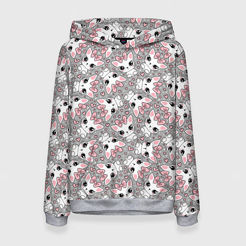 Женская толстовка Котята с бантиками / 3D-Меланж – фото 1