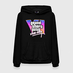 Толстовка-худи женская Gta 6 vice city logo, цвет: 3D-черный