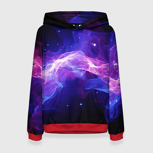 Женская толстовка Фиолетовый туман в движении / 3D-Красный – фото 1