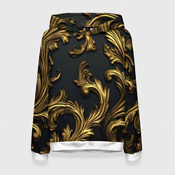 Толстовка-худи женская Позолоченные классические объемные узоры, цвет: 3D-белый