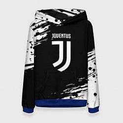 Толстовка-худи женская Juventus спорт краски, цвет: 3D-синий