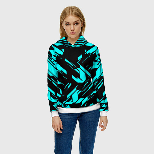 Женская толстовка Айзек стиль неоновый броня / 3D-Белый – фото 3