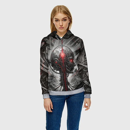 Женская толстовка Кибернетический искусственный разум / 3D-Меланж – фото 3