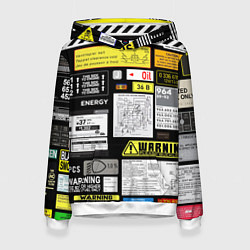 Толстовка-худи женская Инженерные знаки, цвет: 3D-белый